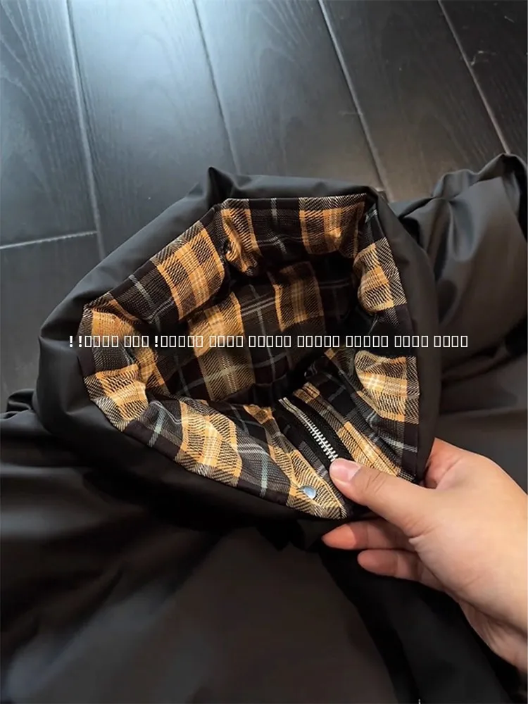 الأمريكية Sle Bomber ort القطن Jaet الوقوف طوق الشتاء Thiened الدافئة Boxy القرد الشباب Faion ملابس خارجية غير رسمية #3