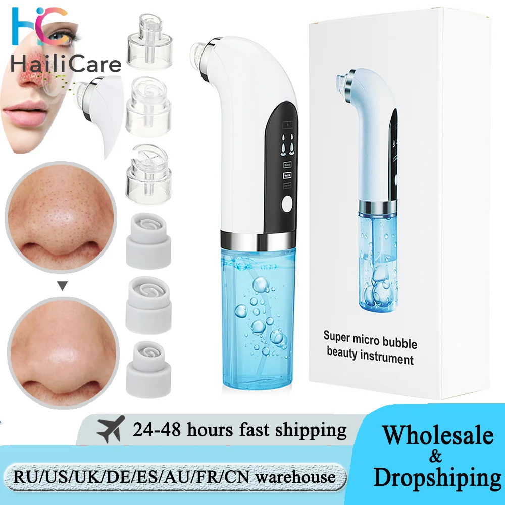 

Electric Small Bubble Blackhead Remover Water Cycle Pore Acne Pimple Removal Vacuum Suction Facial Nose Cleaner Tool Skin Care