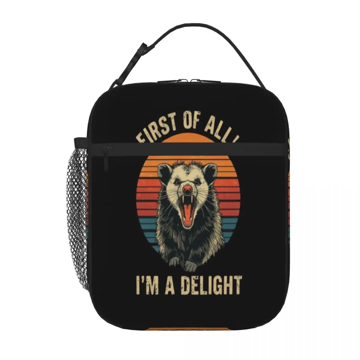 Bestselling First Of All! I M A Delight Opossum Sarcasm Funny Animal Sporty Commuter Lunch Bag Classroom Meal Portable Lunch Bag