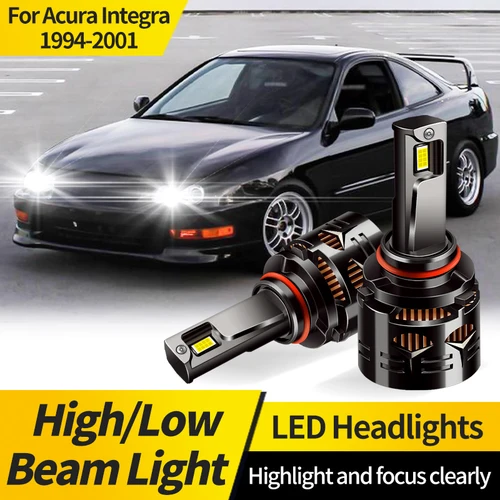 Imagen 1 del producto 2 uds lámpara de faro LED 9005 HB3 para Acura Integra 1994-2001 9006 bombillas de haz alto/bajo HB4 luz delantera 6000K blanco para Acura CL