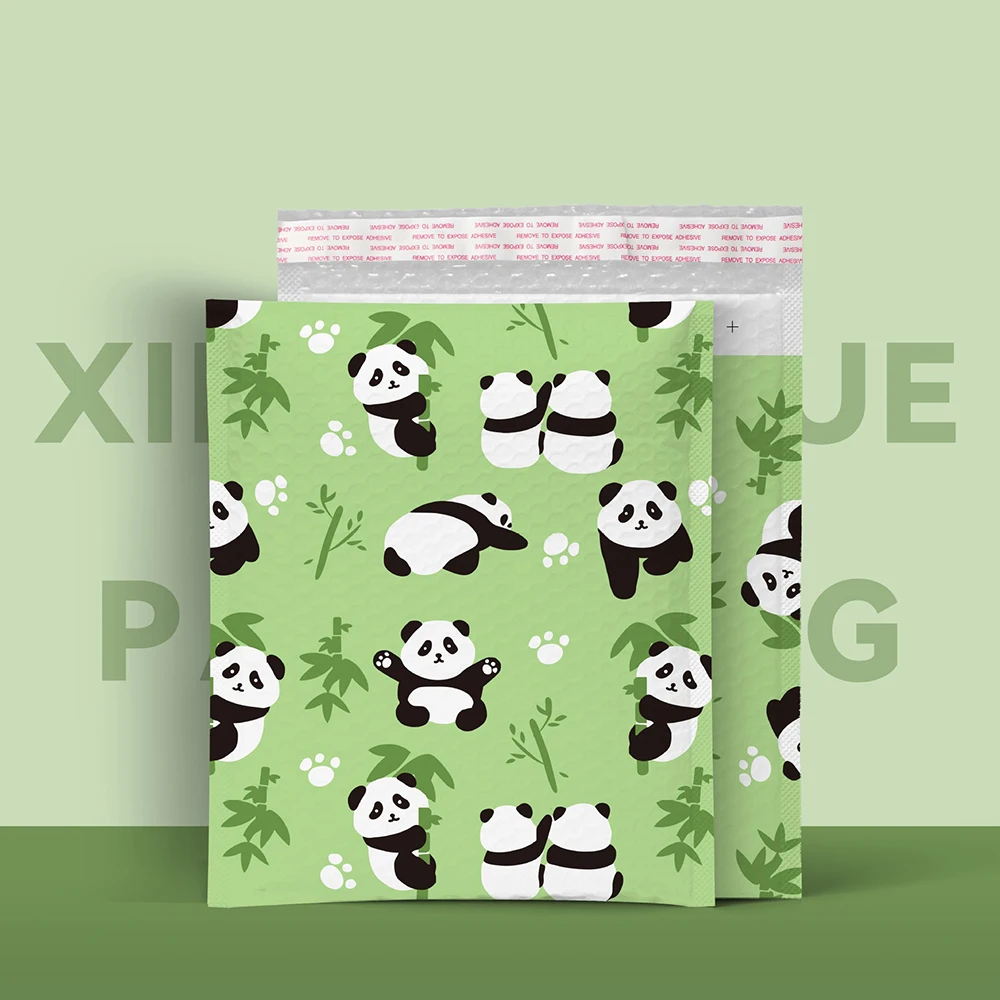 10x13 inch Color Plastic Bubble Bag Cute Panda Print Bubble Envelope Waterproof Packing Supplies Padded Shipping Envelope 50Pcs