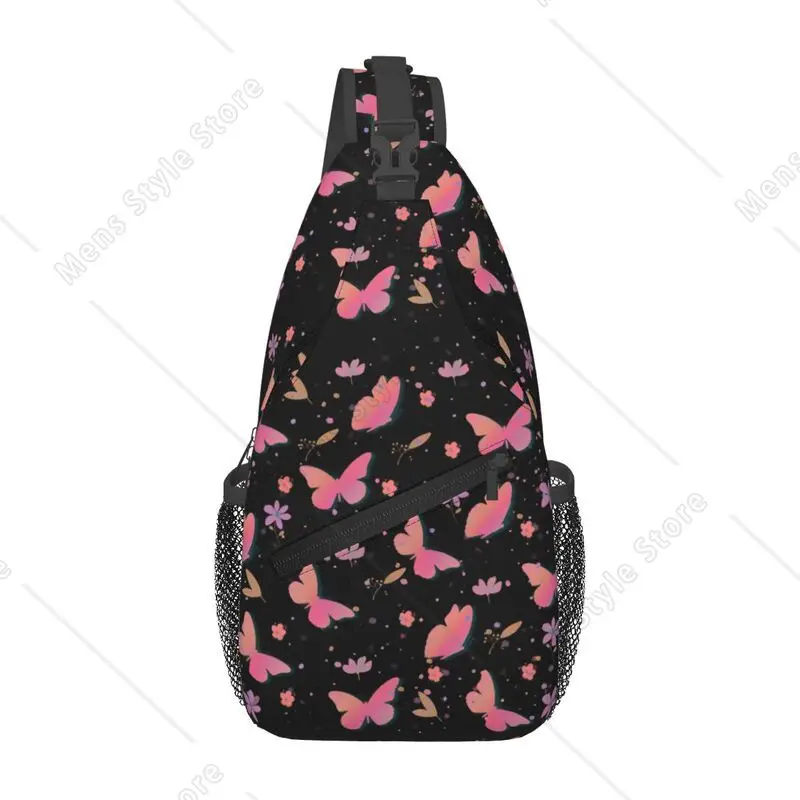 

Custom Colorful Butterflies Sling Crossbody Chest Bag Men Casual Butterfly Shoulder Backpack for Camping Biking