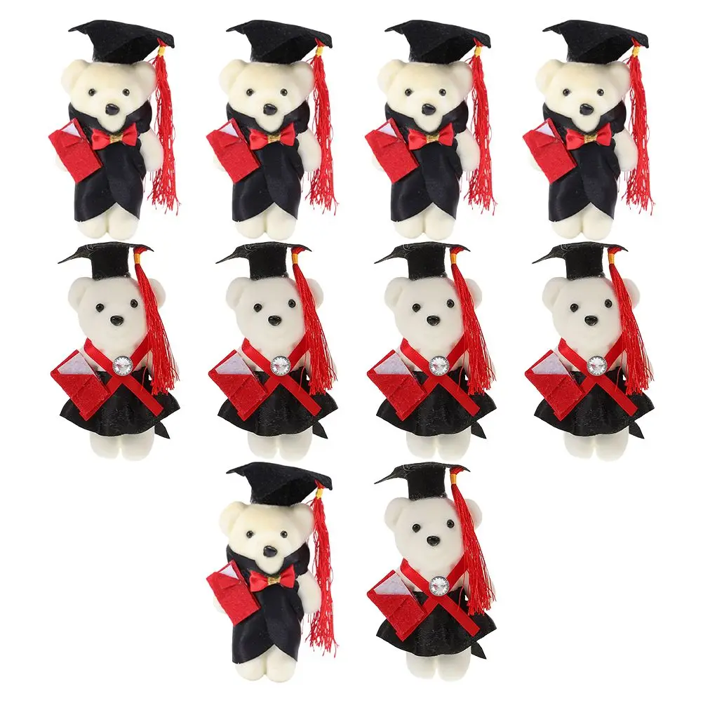 

10pcs Standing Mini Graduation Bear Diy Flower Bouquet Material Adorable Foam Graduate Bear Decoration Animal nament