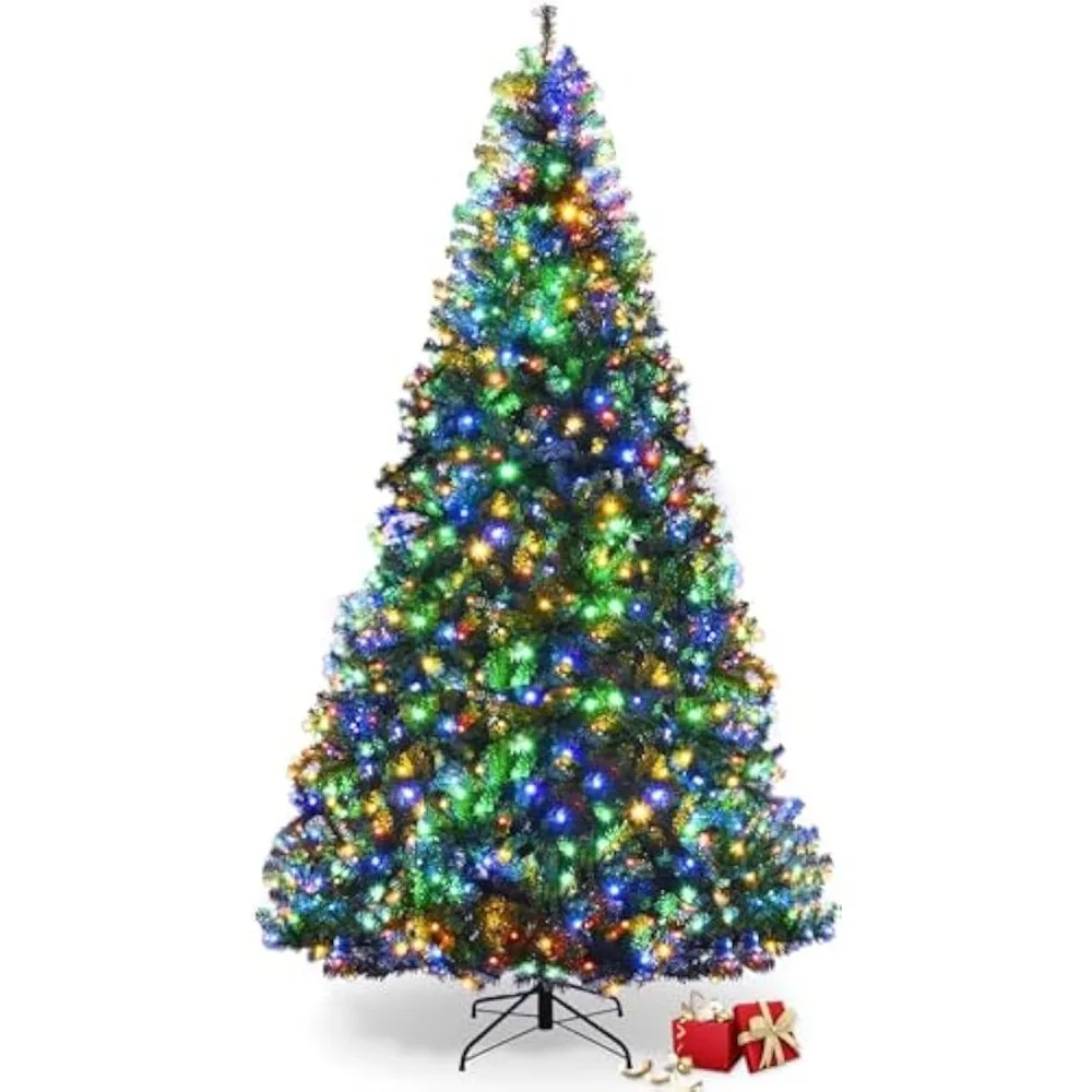 

9ft Prelit Christmas Tree,with 2944 PVC Branch, 1000 LED Lights, 11 Lighting Modes & Foldable Base, Artificial Christmas Trees