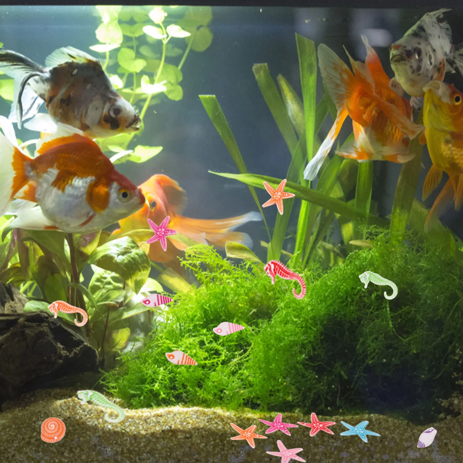 

60pcs Mini Ocean Animals Resin Sea Animal Models Kids Educational Fish Tank Ornament Marine Life Adornments Micro Landscape