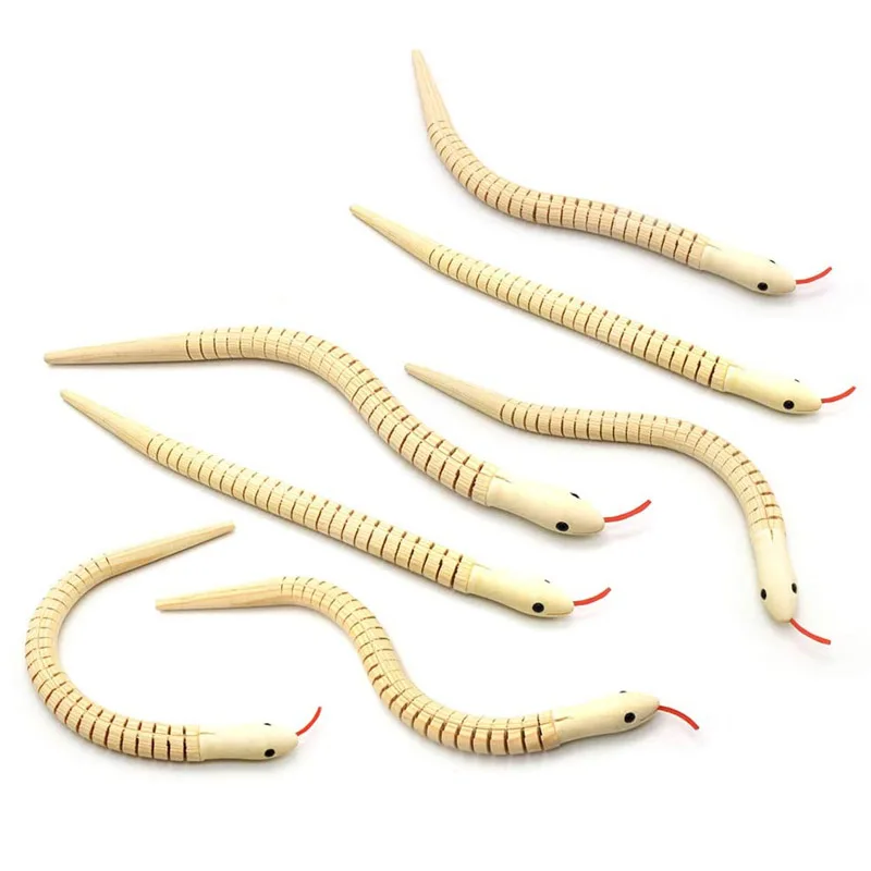 3Pcs Unfinished Wooden Wiggly Snakes Novelty Prank Gadgets Party Favors Gift For Kids Juguetes Baratos Para Niños