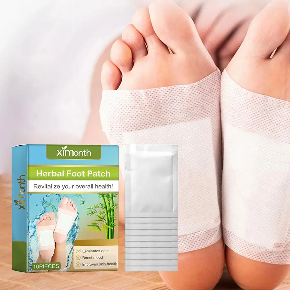 Patch Autocollant pour les Pieds à Base de Plantes Naturelles, Accessoire de Perte de Poids, Souligné, Relaxation, Nettoyage en Profondeur, Aide au Sommeil, 10 Pièces