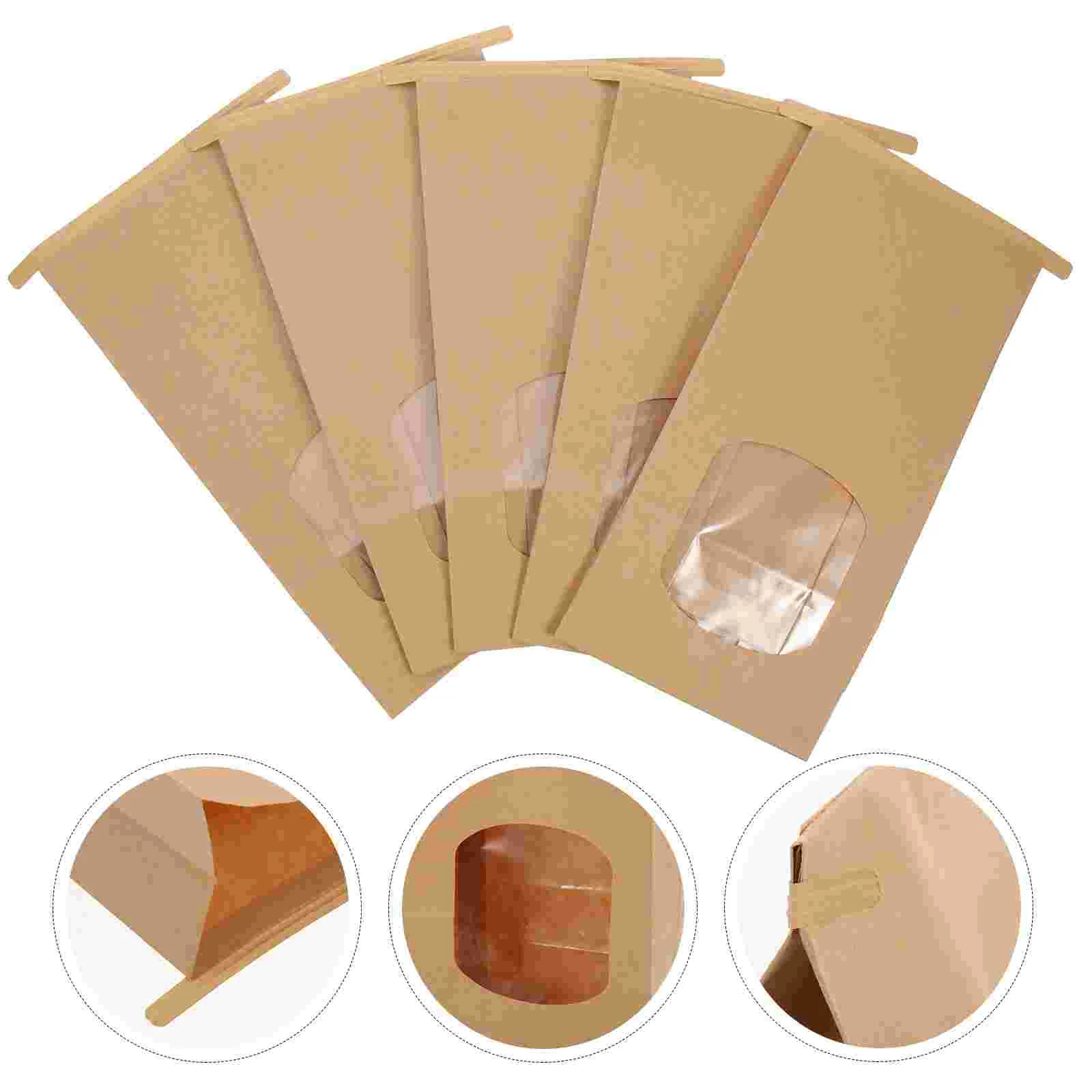 

100 Pcs Bread Create Kraft Paper Bag Candy Bags Cookie Gift Biscuits Packaging Party Snack