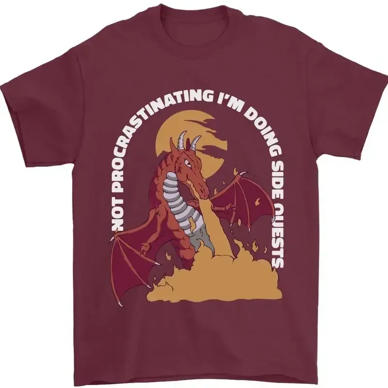 Side Quests Fun Role Playing Games T-Shirt Men's 100% Cotton