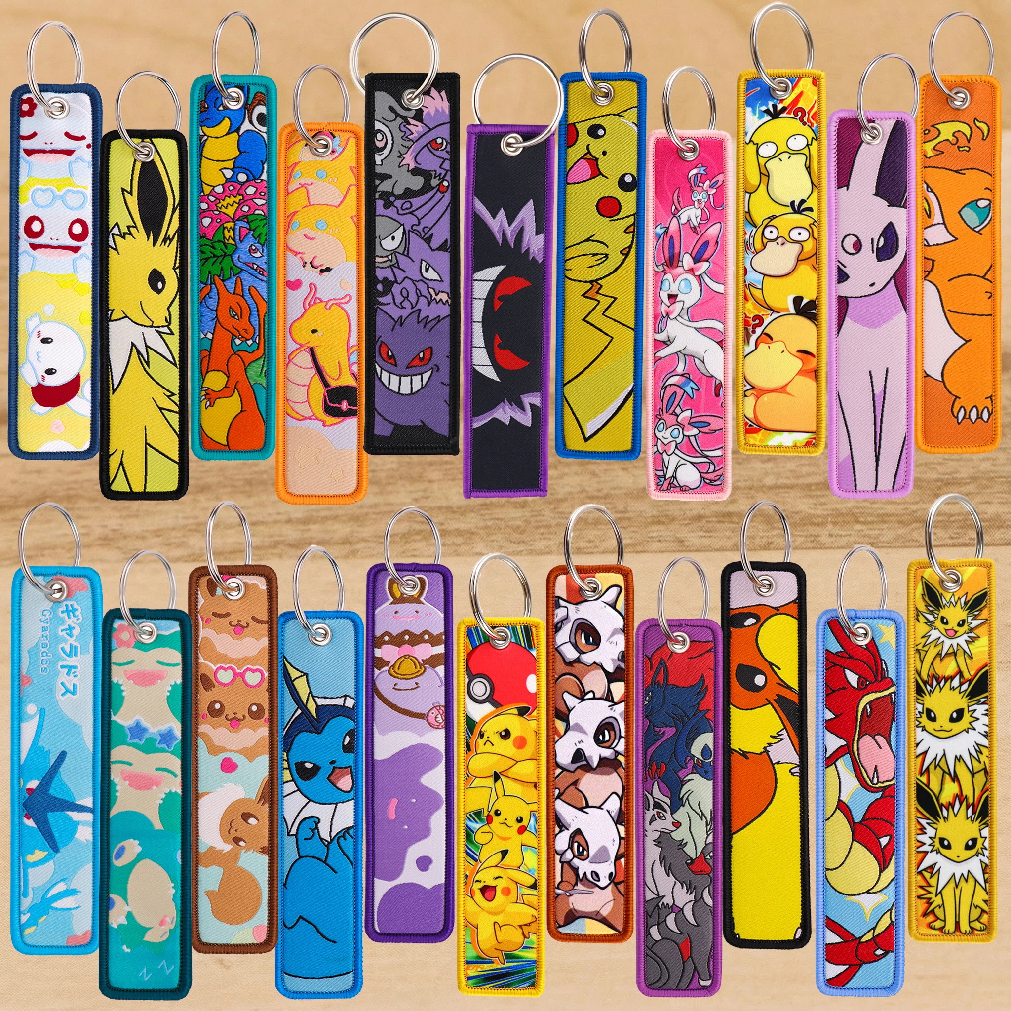 1Pcs Anime Cute Elf Embroidered Keys Tag Keychains for Women Keyring Cool Monsters Car Keys Fashion Jewelry Accessories Gifts