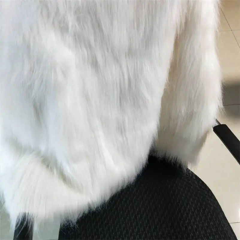 High Quality Plush Faux Fur Carpet Chair Cover Solid Color Seat Pad Long Pile Furry Sheepskin Rug Mat Elegant