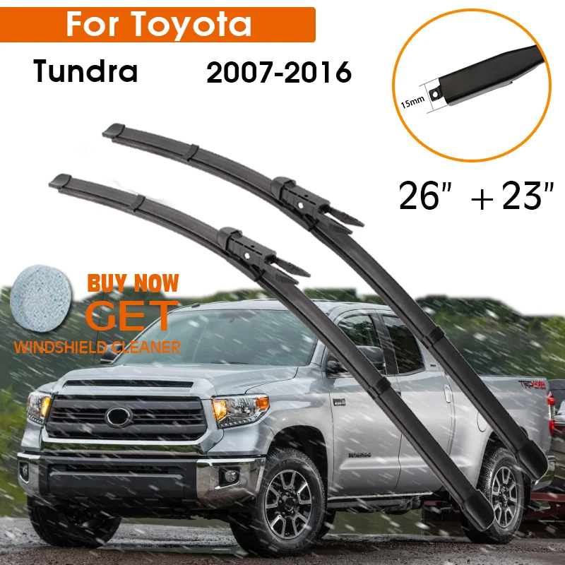 

Car Wiper Blade For Toyota Tundra 2007-2016 Windshield Rubber Silicon Refill Front Window Wiper 26"+23" LHD RHD Accessories