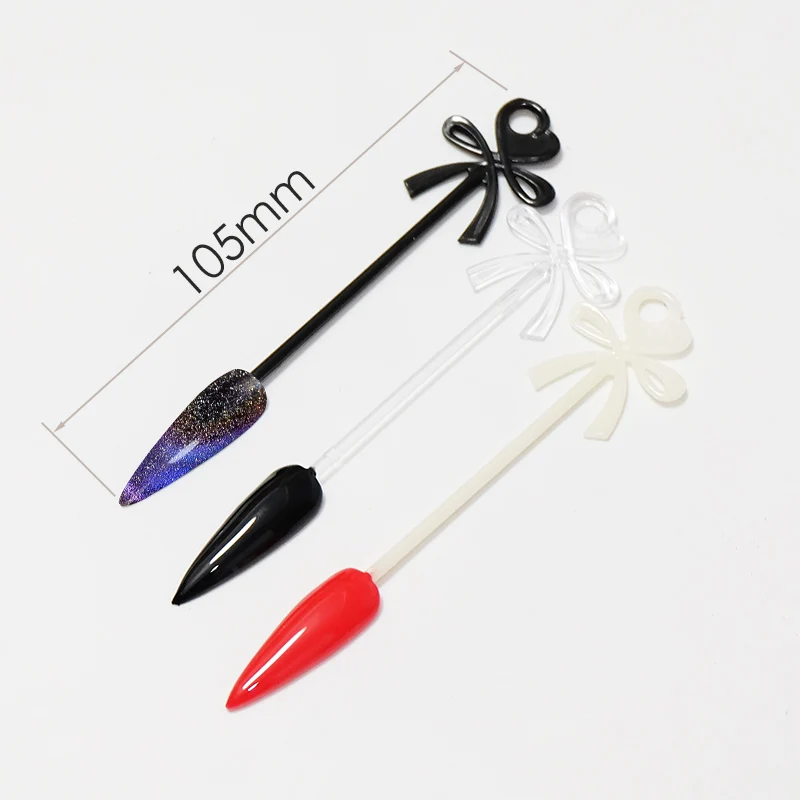 50pcs Nail Swatch Sticks Display Sticks Nail Art Supplies for Gel Nail Polish Color Display Tips Bow-Knot Cute Practice Board