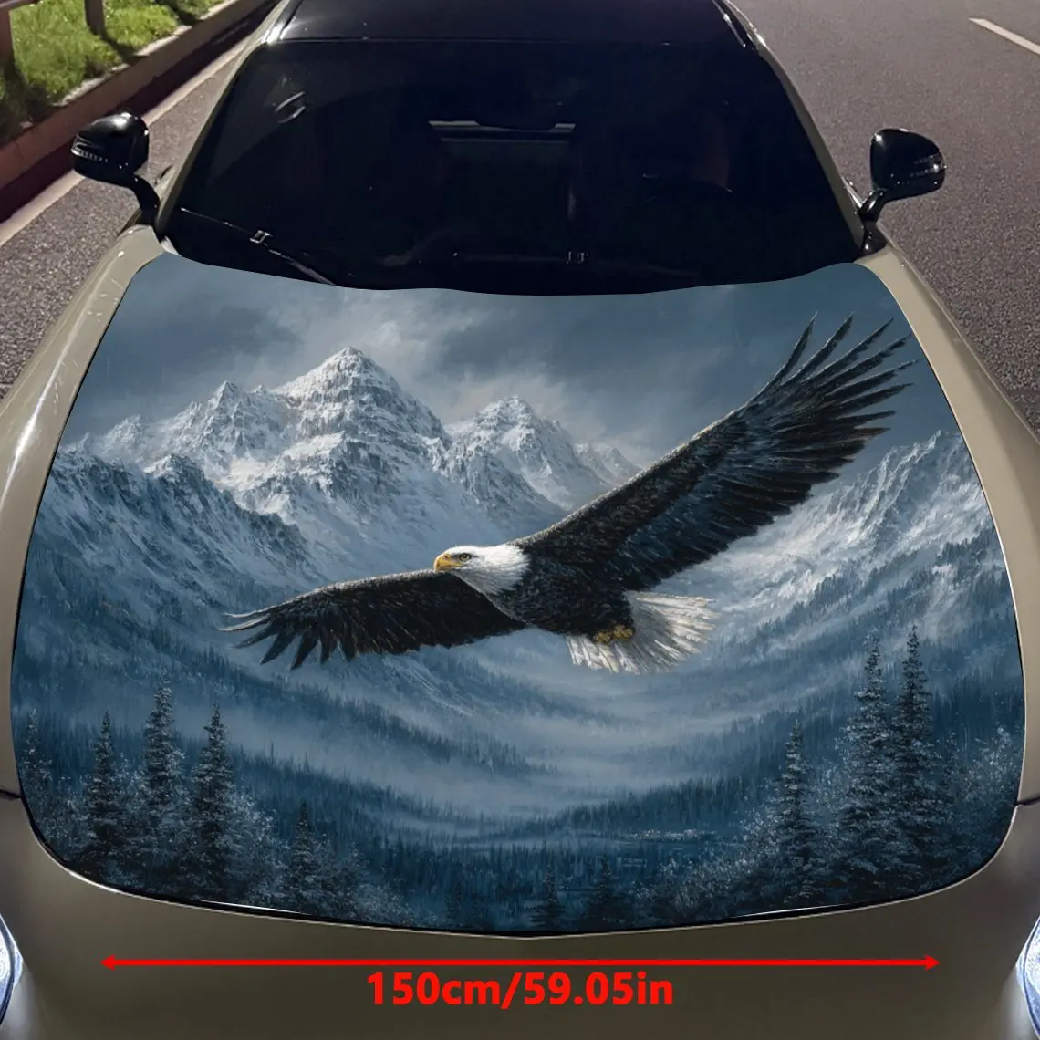 Car Decals An Eagle Design Presenting Majestic Flight And Alpine Grandeur In A Dynamic, Nature - Themed Composition Car Hood Sti