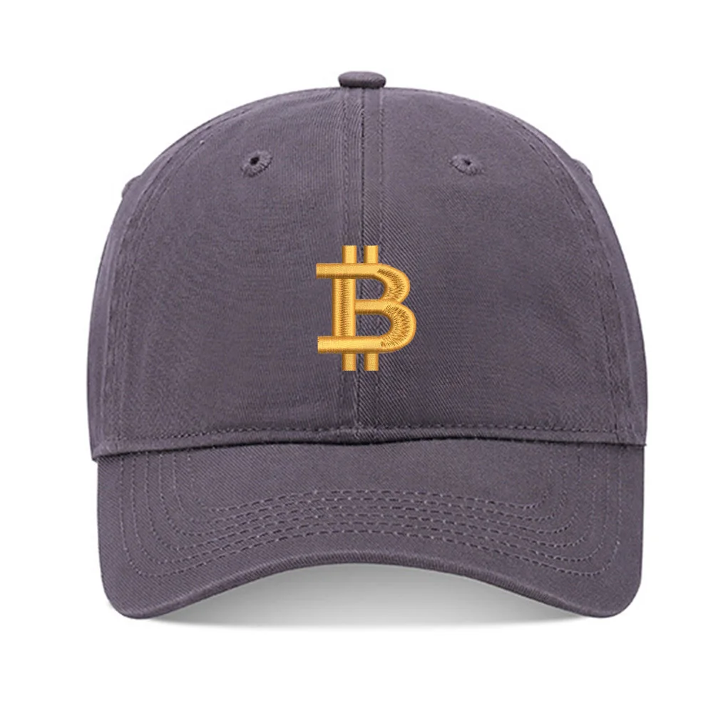 Lyprerazy Baseball Hat Bitcoin BTC Unisex Embroidery Baseball Cap Washed Cotton Embroidered Adjustable Cap