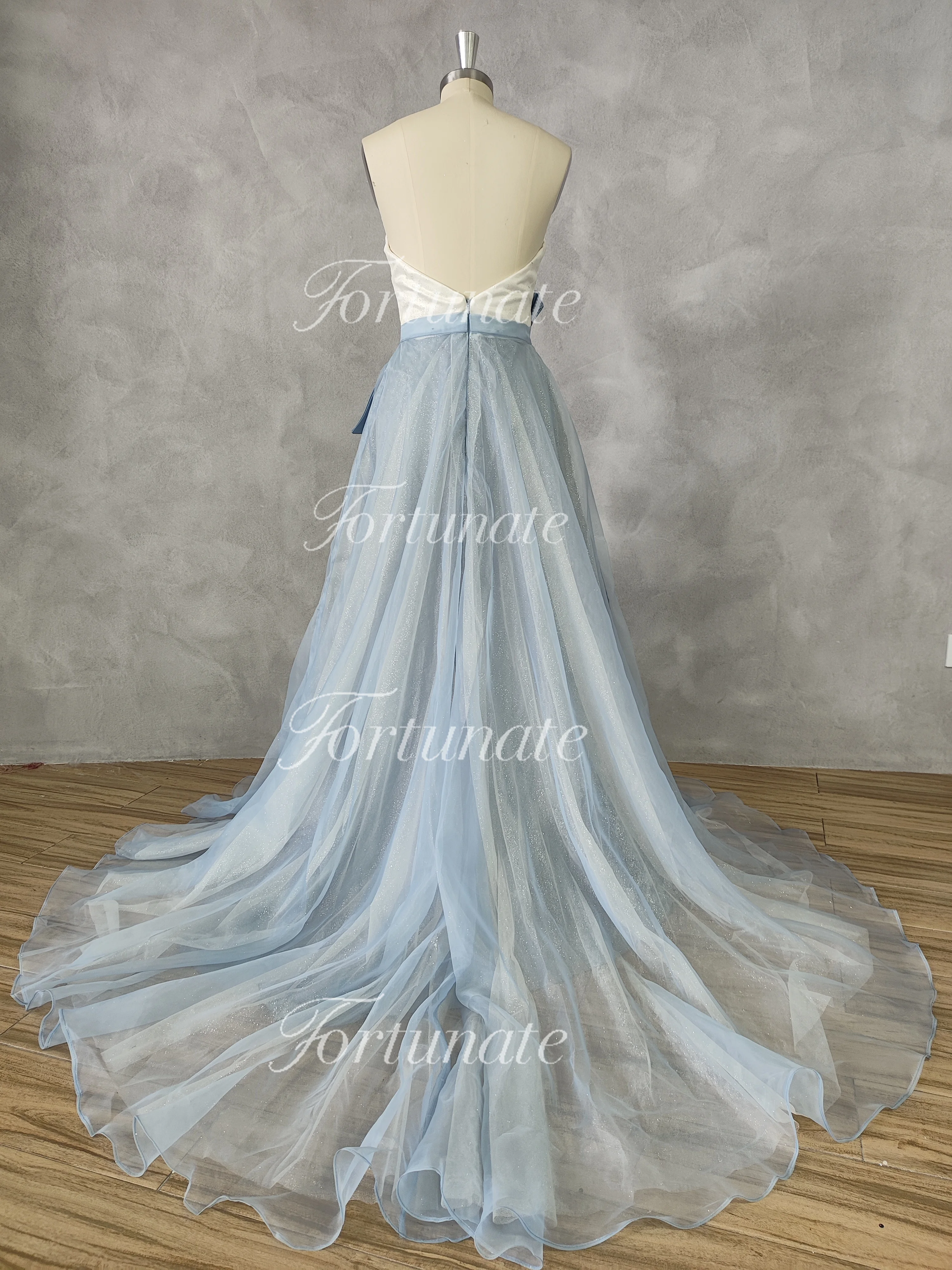 Robe de Soirée Élégante en Tulle pour Femme, Tenue de Cocktail, Sans Bretelles, Bleu Eau, Fente Haute, pour la Plage, Nouvelle Collection 2024