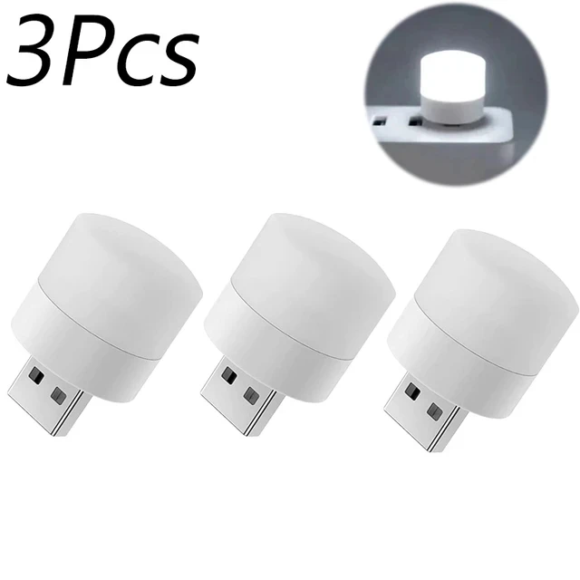10/1 STKS USB Nachtlampje Mini LED Nachtlampje USB Plug Lamp Power Bank Opladen USB Boek Lichten Ronde Lezen Oogbescherming Lamp