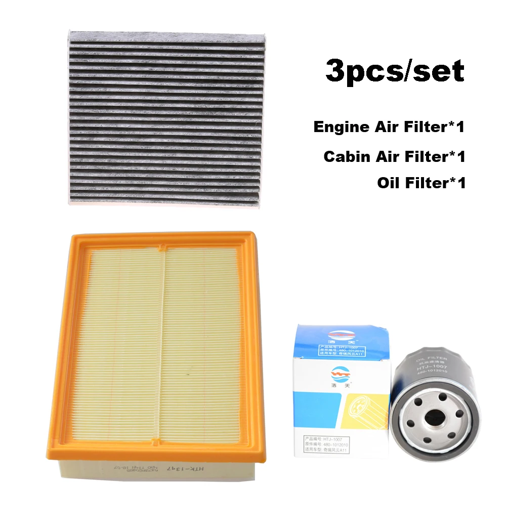 3pcs Filter Set For BAIC BEIJING X55 1.5T 2022 2023 Cabin A/C Fresh Air Oil Filter Cleaner Kit Engine A156T2H