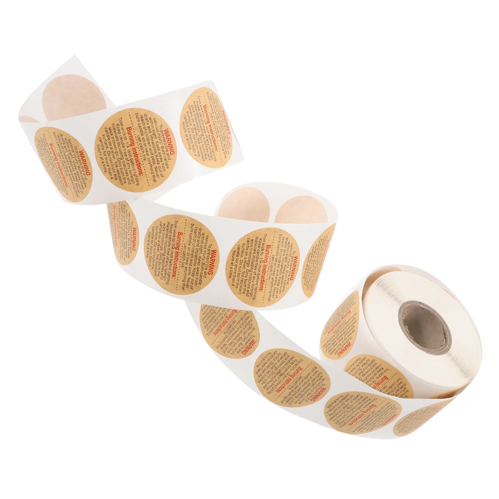 1 Roll Warning Stickers Waterproof Safety Labels for Jars Wax Melts Packaging Sealing Round Decals