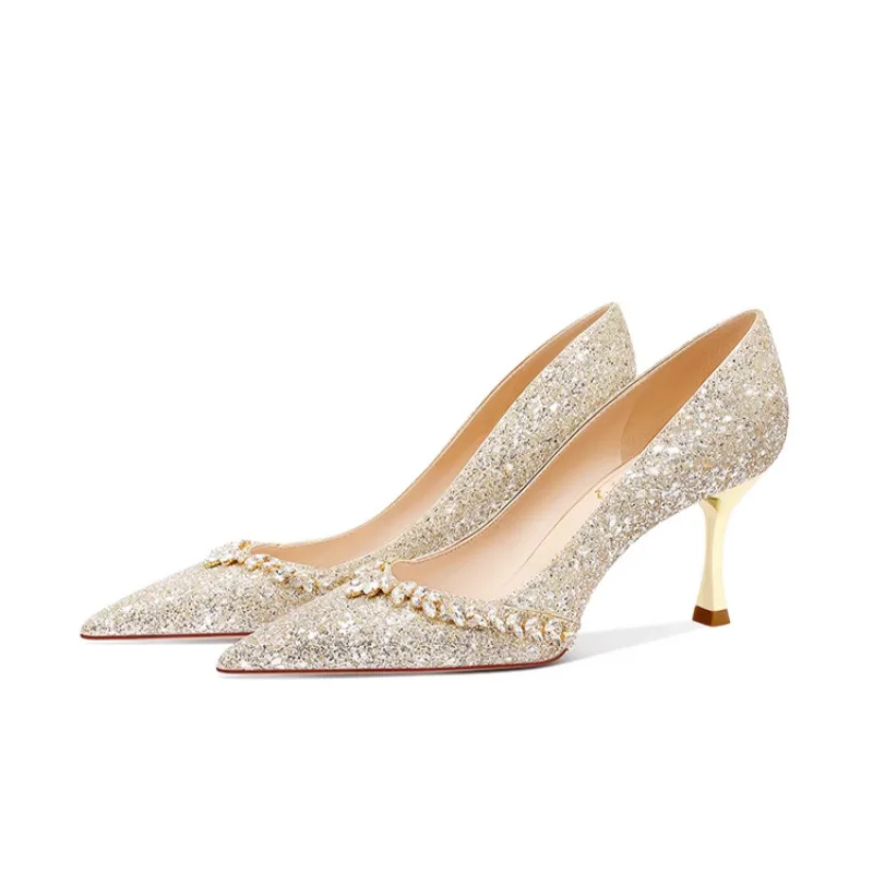 

High Quality Wedding Shoes New Autumn Bridal Shoes French High Heels