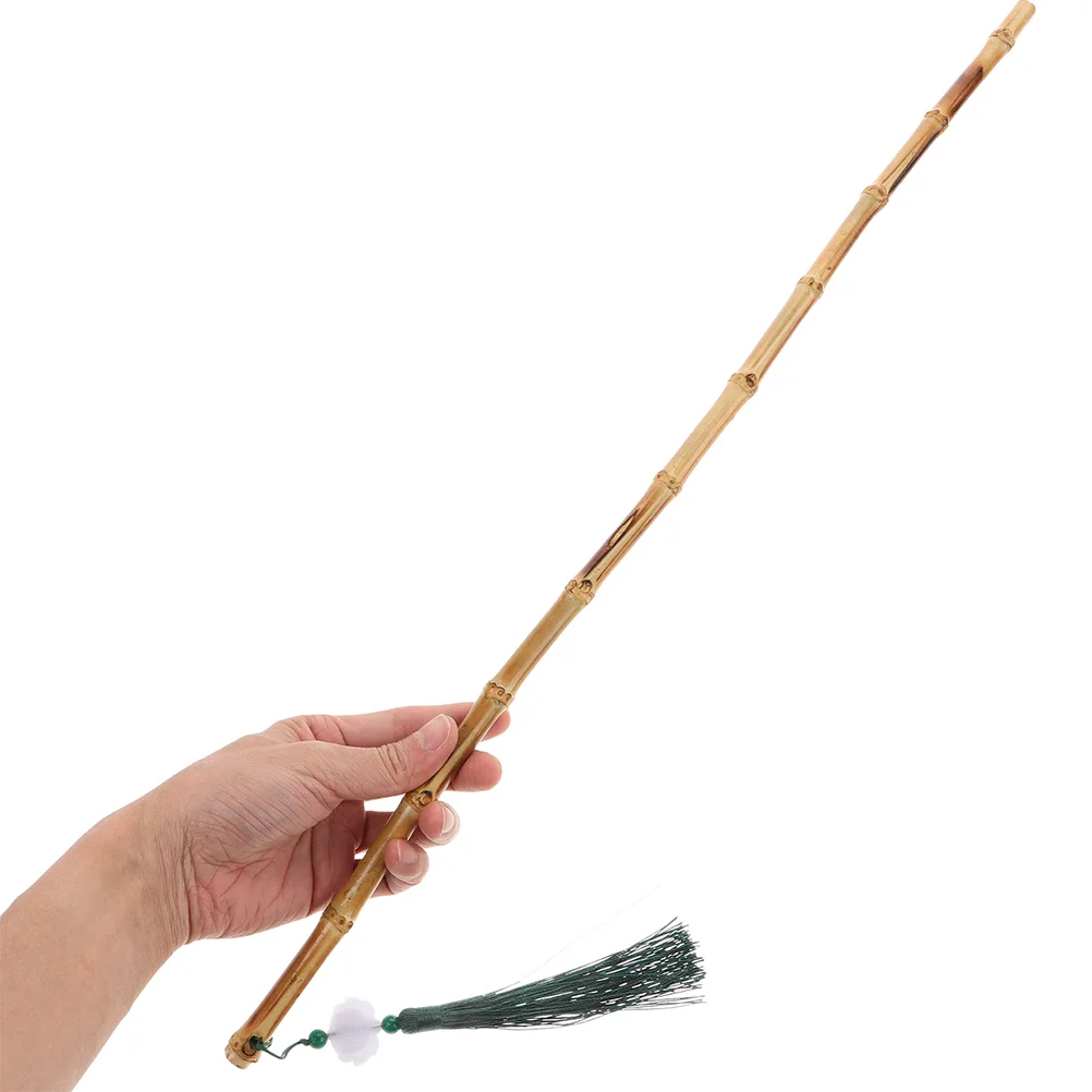 2 PCS Yoga Cane Chinese Decorative Stick with Tassel Bamboo Style Balance Crafts Mobility