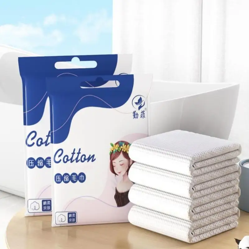 Compressed Disposable Cotton Towels Portable Thick Soft Facial Dry Wipes for Business Trips Camping Skincare