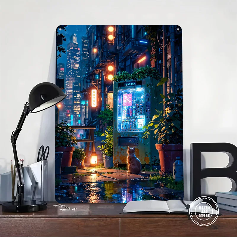 The Vending Machine Printed Poster Customized Retro Wall Art Vintage Metal Tin Signs for House Home and Decoration Gaming Decor