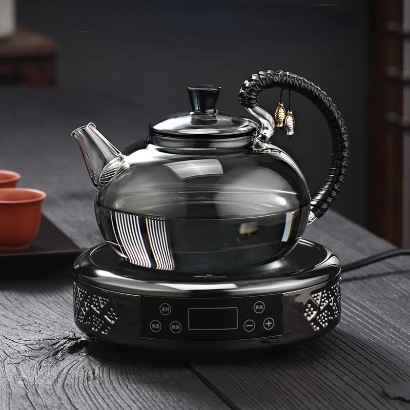 Glass Teapot Suit High Temperature Resistant Kettle Tea Making Electric Ceramic Stove Household  Tea-Boiling Stove Steam Teapot