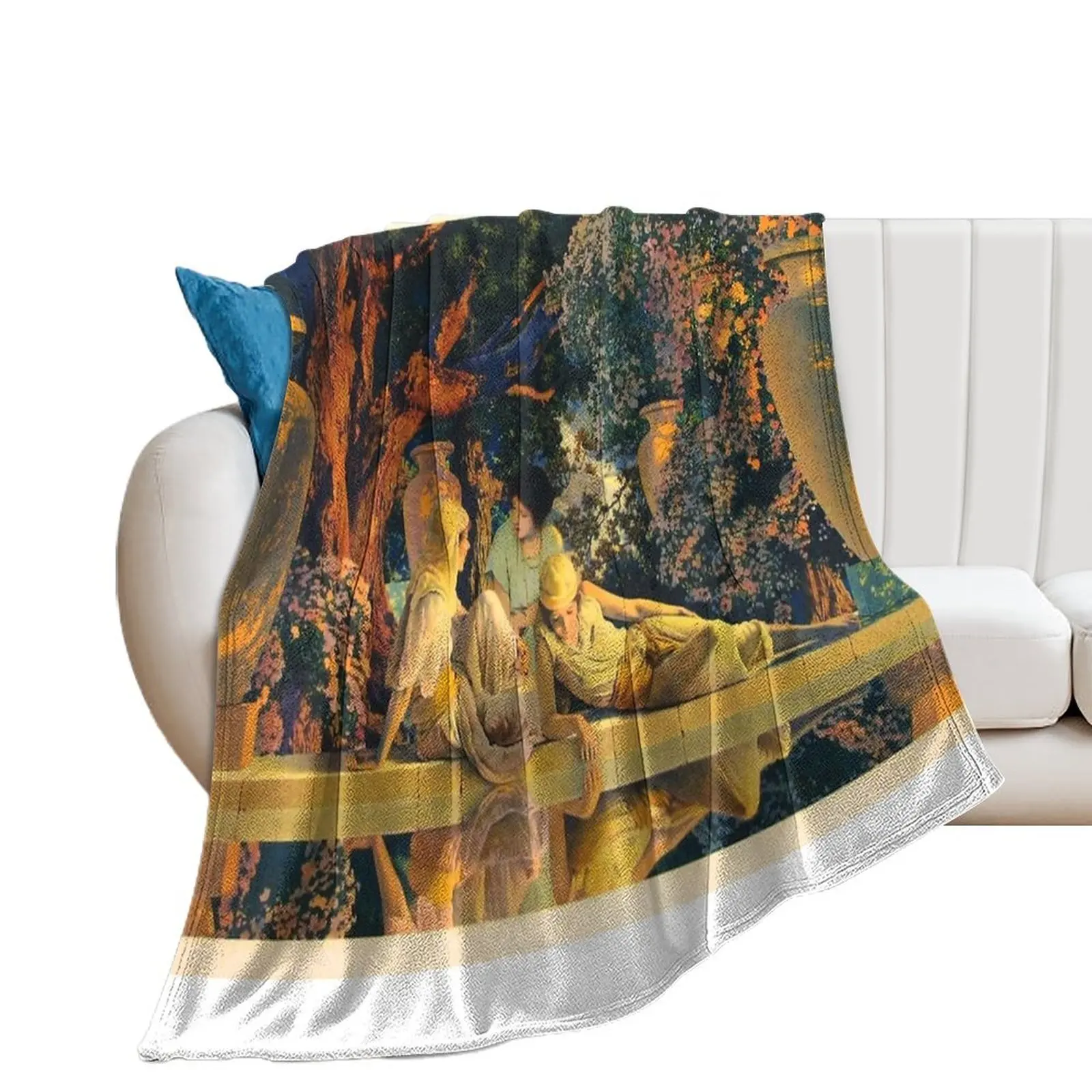 Maxfield Parrish. The Garden of Allah (new version) Throw Blanket halloween Bed linens for sofa Moving Blankets