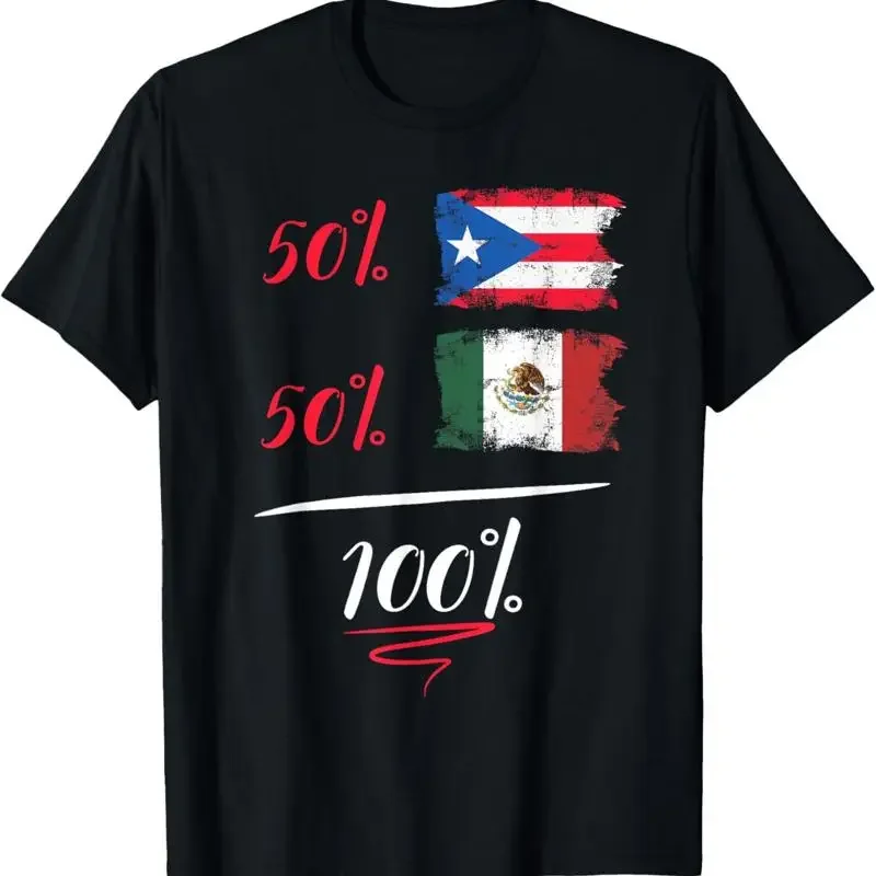 Puerto Rican And Mexican Heritage Flag Pride Dna Half T Shirt