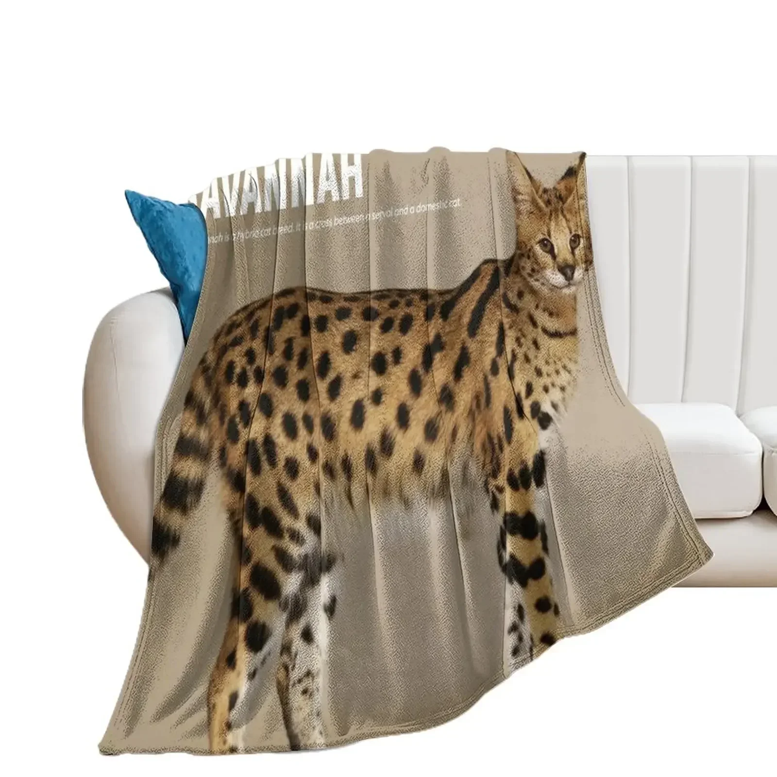 

Savannah Cat Breed Throw Blanket Bed linens Soft Plaid Blankets