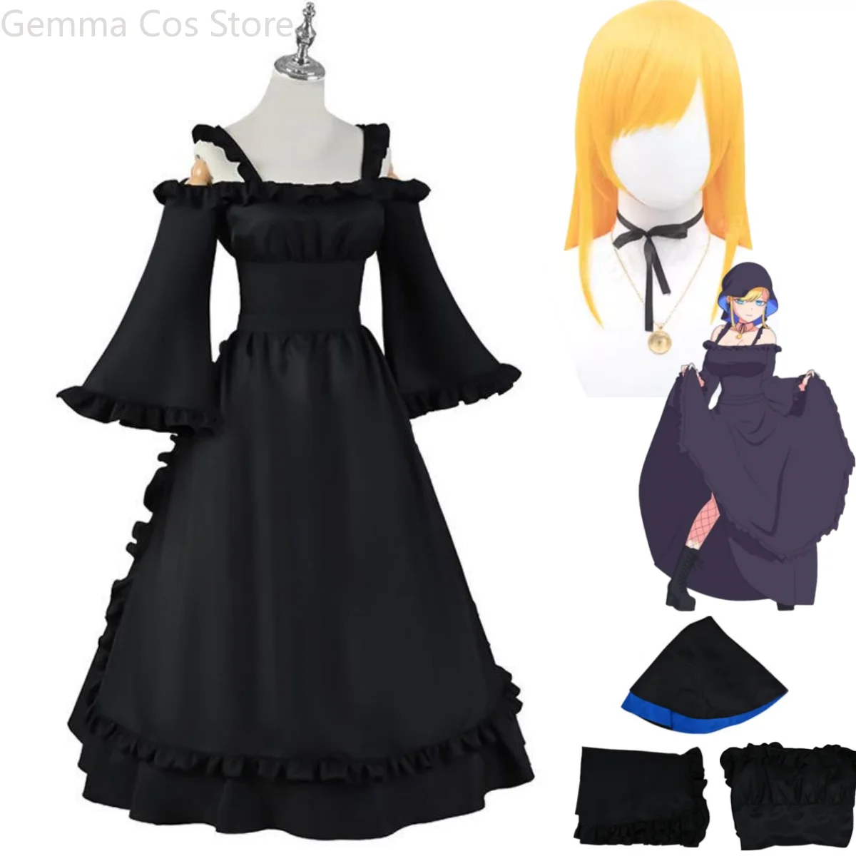 Anime The Duke of Death and His Maid Alice Lendrott Cosplay Costume Shinigami Bocchan To Kuro Maid Wig Dress Woman Kawaii Suit