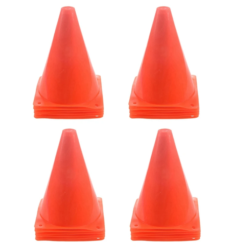 

7-Inch Plastic Traffic Cones (24-Pack) Physical Education Sports Training Gear Soccer Training Traffic Cones