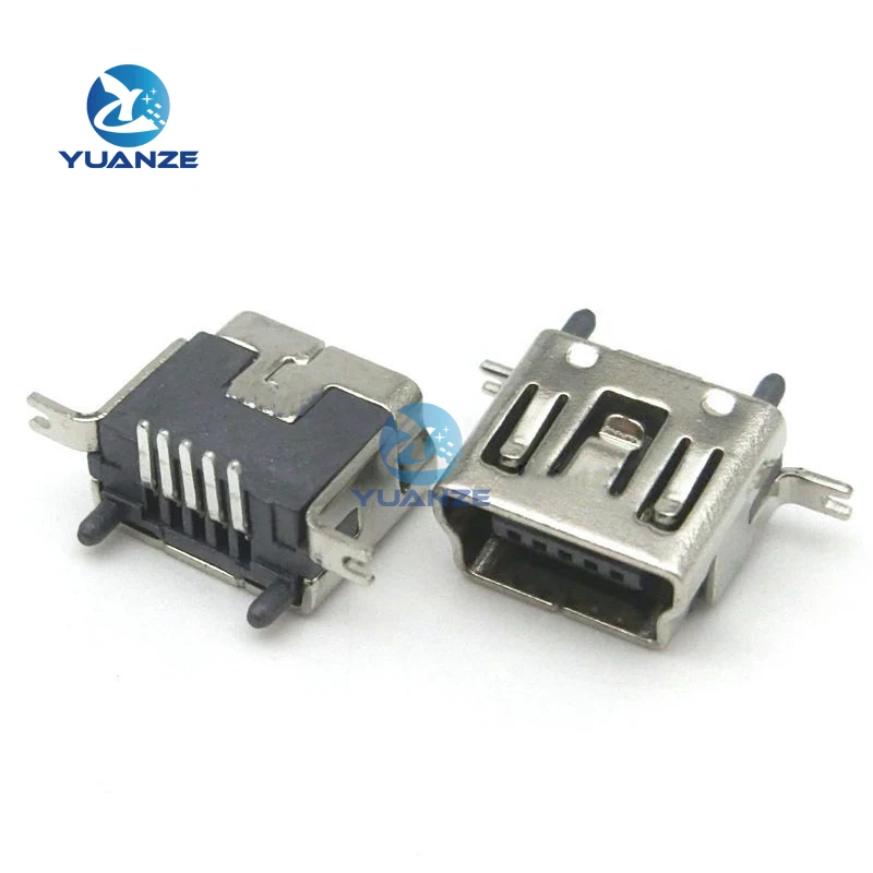 Mini USB Type B Female 5 Pin DIP Vertical Leg PCB 180 degree Socket Connector V3 Micro USB Short paragraph