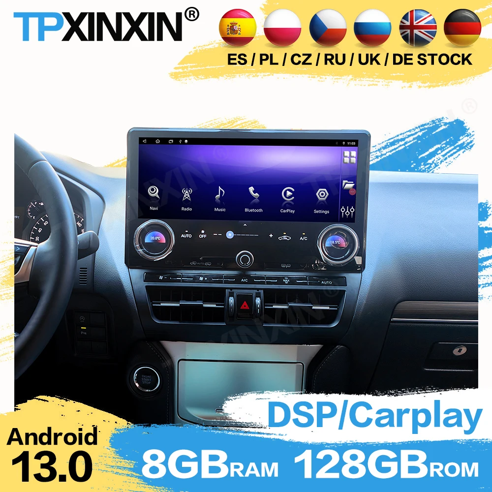 Coche Android For Toyota LAND CRUISER PRADO Upgrade Lexus GX550 2010~2022 GPS Navi Player Automotive Multimedia Stereo Head Unit