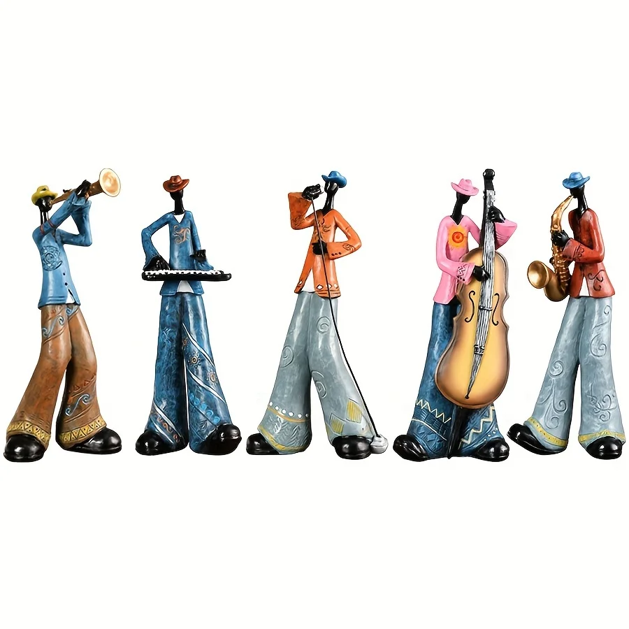 Creative Band Ornaments, Musical Instrument Model, Living Room Entrance Study Room TV Cabinet Art Resin Decoration Desktop Decor