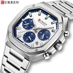 Curren 8459 Men Watch Chronograph Business relógio masculino Quartz Casual Luxury Fashion Top Brand saat Clock