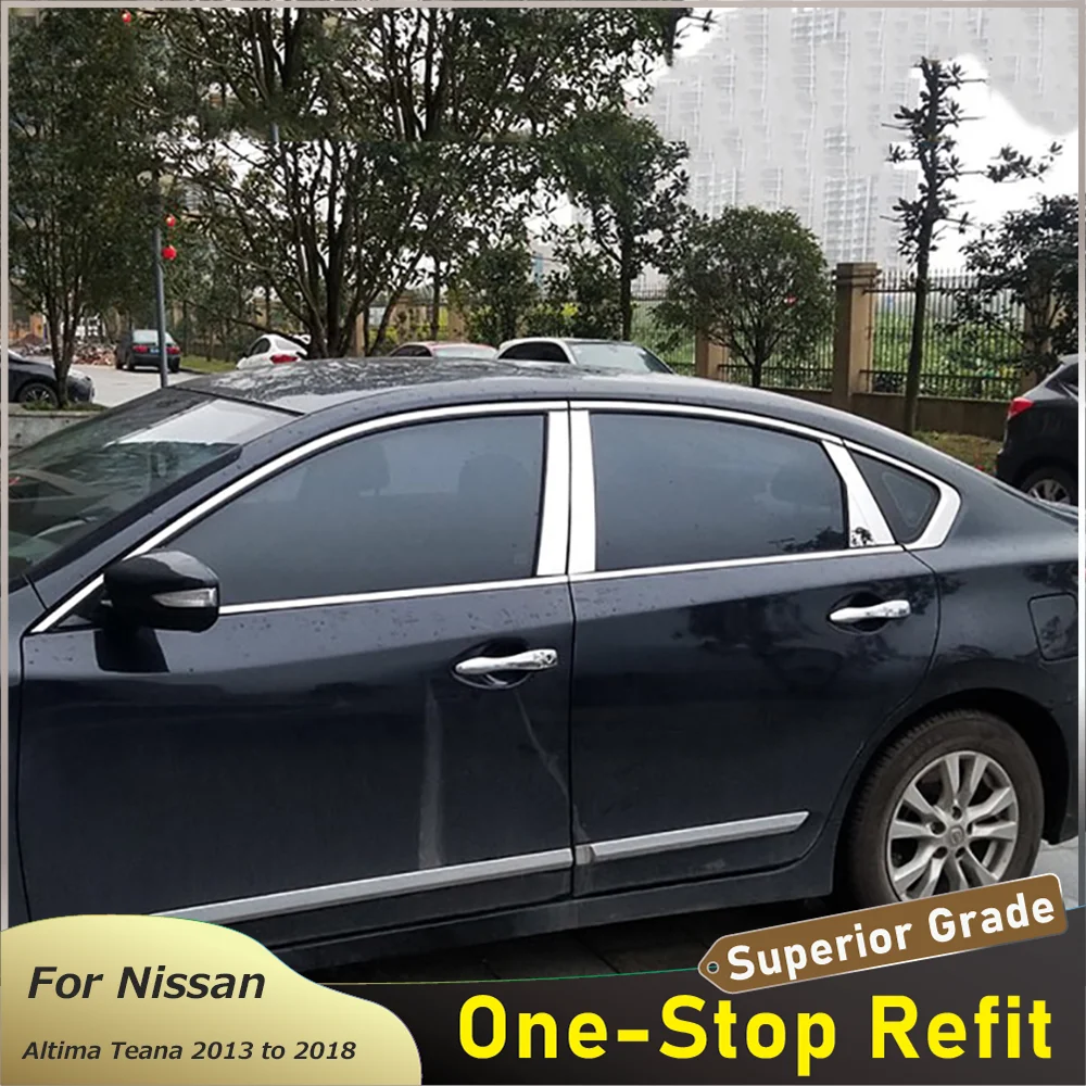 

Stainless Steel Window Center Pillar Trim Cover Strips Sticker For Nissan Altima Teana 2013 2014 2015 2016 2017 2018