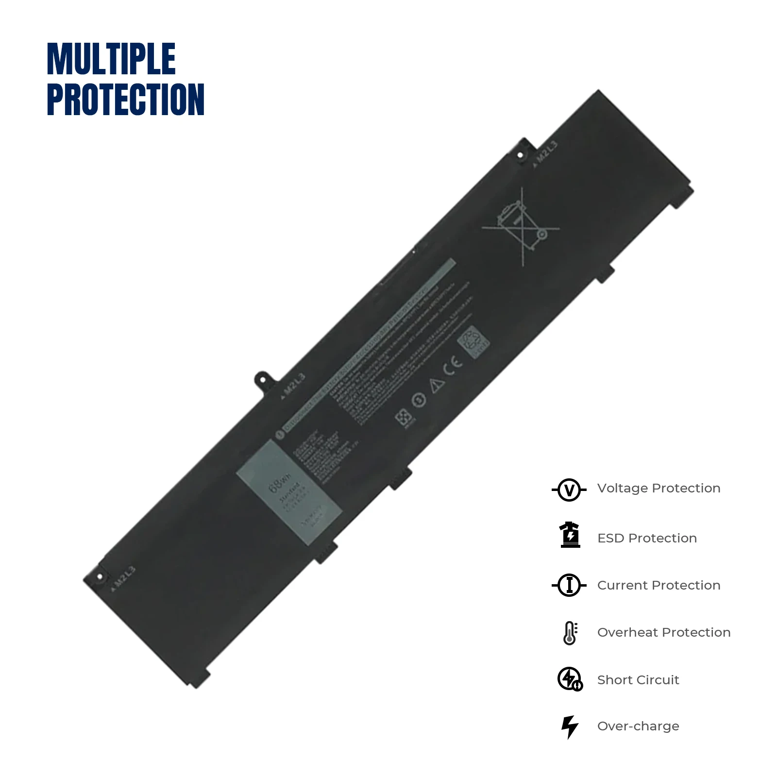 Imagem -02 - Yoofan-original Mv07r 266j9 Bateria do Portátil para Notebook Dell g3 15 3590 3790 3500 3700 g5 5500 5505 se 5000 Series 72wgv W5w19