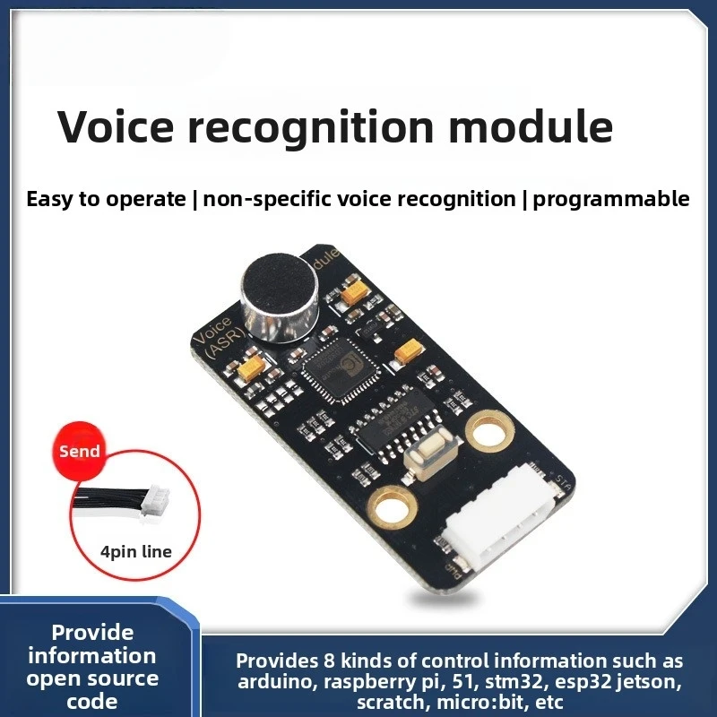 

Programmable Voice Recognition Module,voice Interaction Intelligent Playback,compatible with ESP32 SMT32 Raspberry Pi AI Sensors