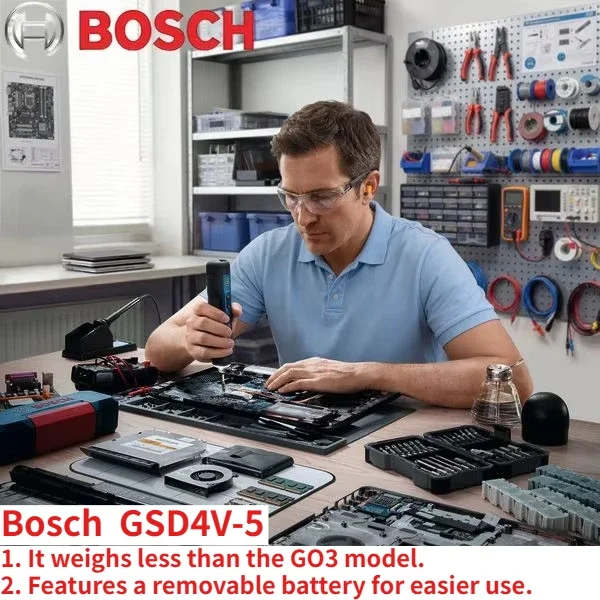 Bosch GSD4V-5 3.6V Electric Screwdriver, 5Nm/2.5Nm Torque, 1/4 Inch Hex Chuck, 280-363RPM for Wood and Common Material Fastening