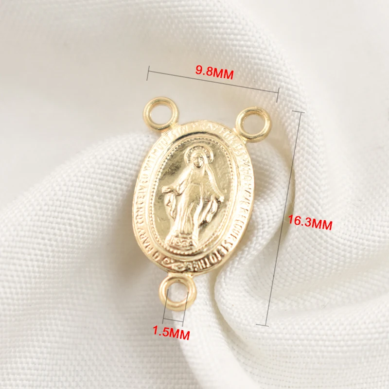 14K Goldfilled Rundanhänger „Unsere Liebe Frau von Guadalupe“ – Religiöser Anhänger mit Jungfrau Maria und Jesus – Detail 10