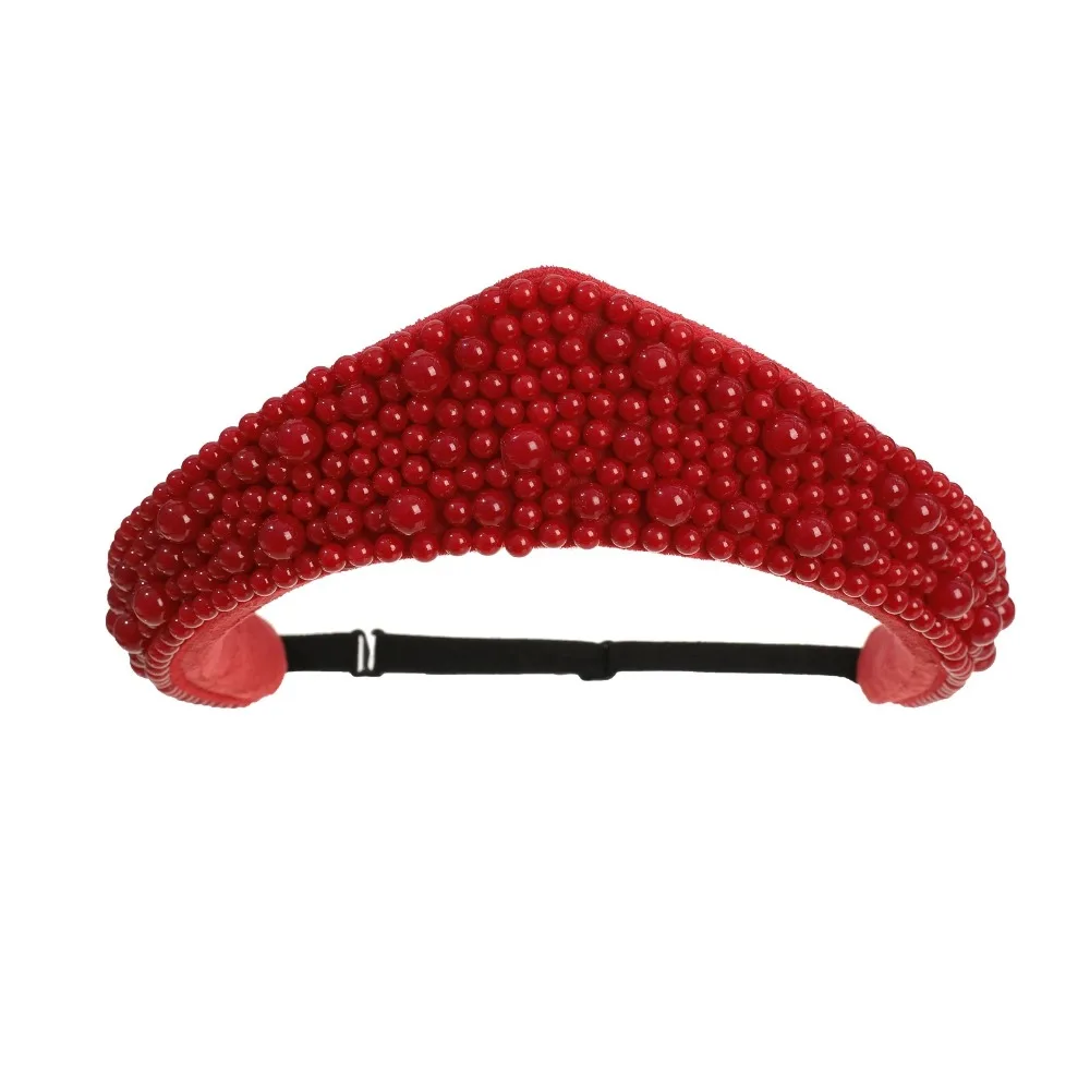 

Элегантная бархатная повязка на голову в стиле барокко с жемчугом и стразами, эластичный ободок для волос, британский винтажный головной убор, аксессуары для волос для банкетов