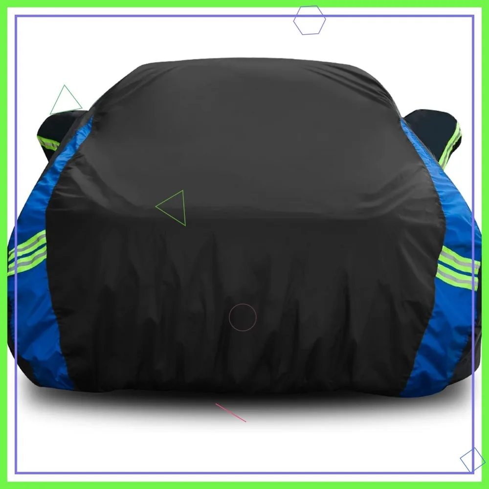 

Водонепроницаемый всепогодный автомобильный чехол для седана, сверхпрочная защита на открытом воздухе со светоотражающими полосками безопасности