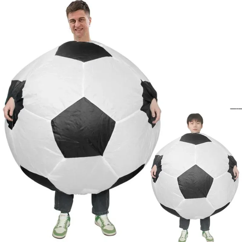 지지 2025 어린이 및 성인용 풍선 축구 코스프레 의상, 축구 클럽 파티용 풍선 슈트 마스코트, 재미있는 카니발 축제 애니메이션