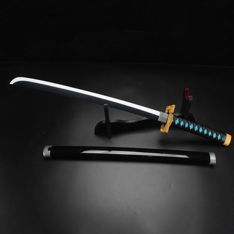 Demon Sword Katana Anime reproductie patroon cosplay rekwisieten met witte riem en zwaardhouder Muichirou karakters rollenspel