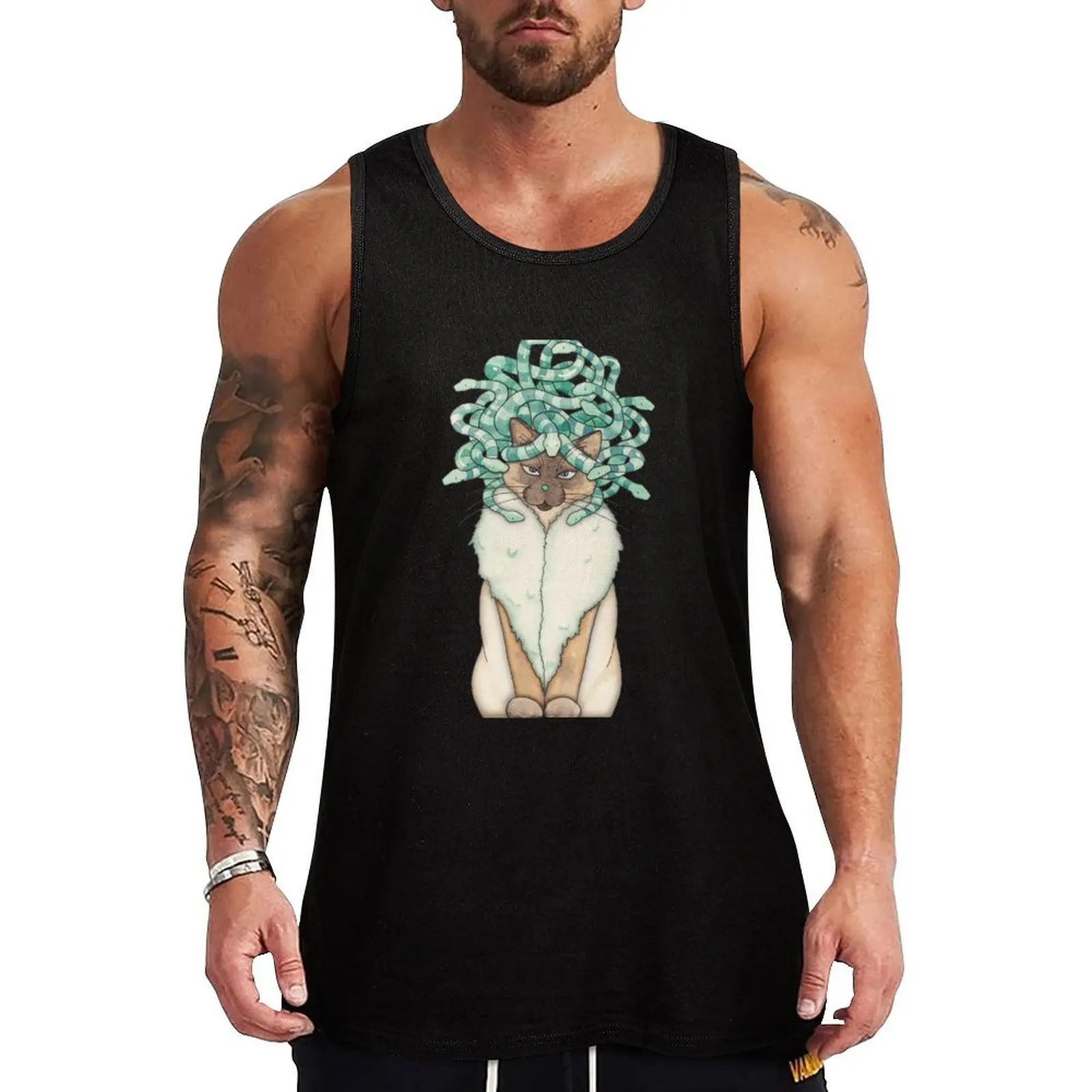 

Medusa Cat Tank Top training weight vest bodybuilding t shirt Vest for boy