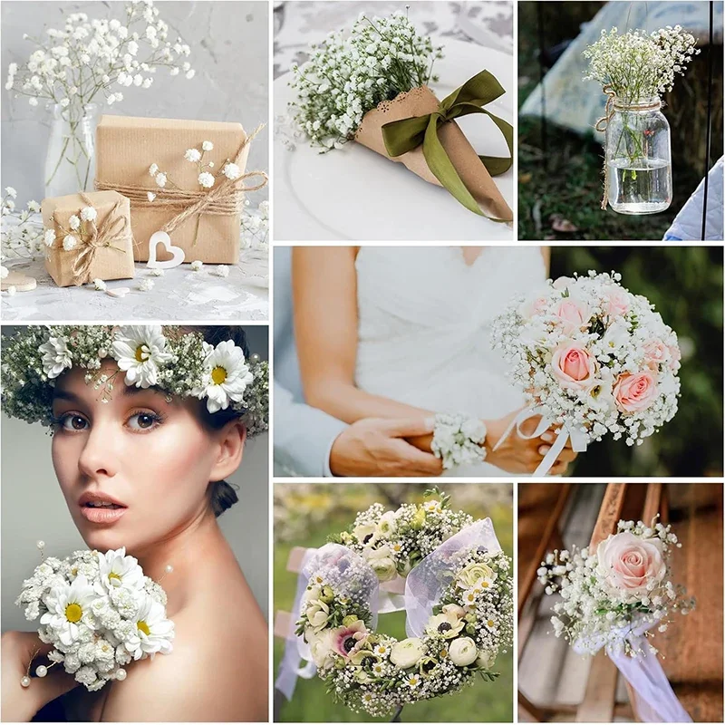 5/10/20Pcs Artificial Baby\'s Breath Flowers Real Touch Gypsophila Suitable for Wedding Bride Engagement Home Ornament Room Decor