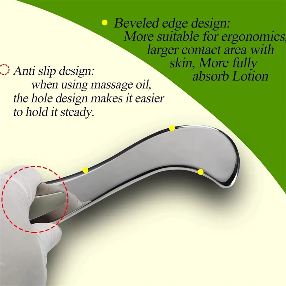A72P Stainless Steel Gua Sha Massage Muscle Tools, Tissue IASTM Tools, Fascia , Soft Tissue Massage Tool