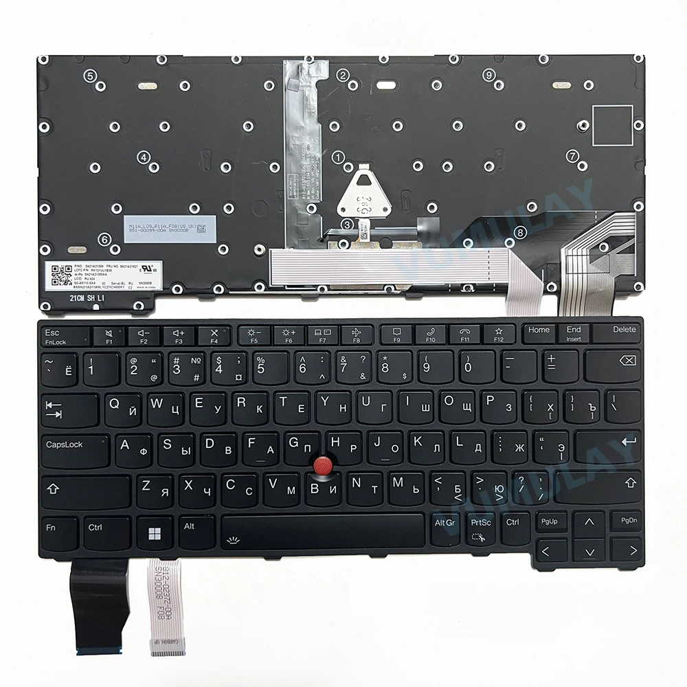 Russian Backlit Keyboard for Lenovo ThinkPad X13 Gen 2 20WK 20WL 20XH 20XJ,X13 Yoga Gen 2 20W8 20W9 , L13 Gen 3 Gen 4